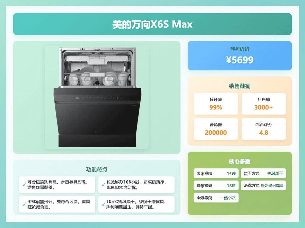 推荐：这6款型号高效节能值得入手！AG真人国际游戏美的嵌入式洗碗机(图3)